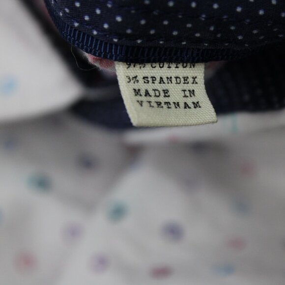 Construct Stretch Shirt Mens Medium White, Blue, Red Geometric AOP Slim Fit S/S - Picture 9 of 13